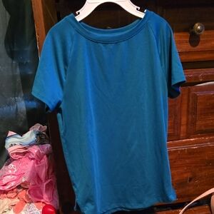 !!. Girls S (6-6X) Turquoise Shirt